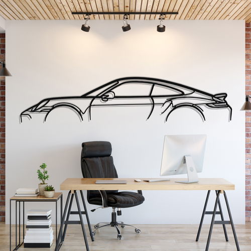 911 Turbo S Model 992 Silhouette Wall Art