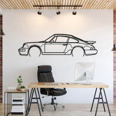 911 Turbo Model 964 Detailed Silhouette Wall Art