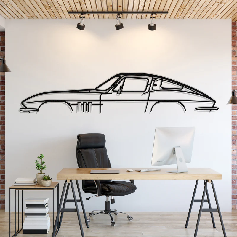 Corvette C2 Silhouette Wall Art