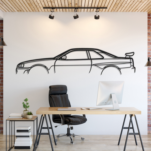 Nissan Skyline GT-R R34 Silhouette Wall Art