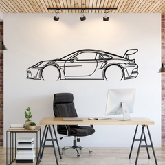 911 GT3 RS Model 992 Detailed Silhouette Wall Art