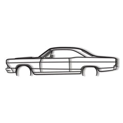 1966 Fairlane Detailed Silhouette Wall Art