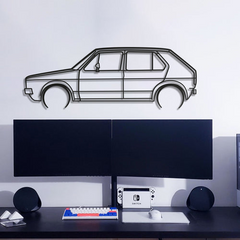 1976 GOLF MK1 DETAILED SILHOUETTE WALL ART