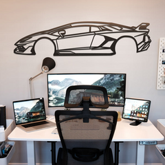 Lamborghini Aventador SVJ Silhouette Wall Art