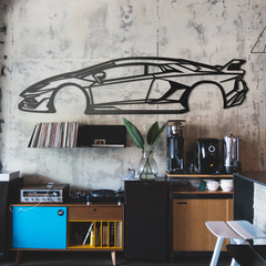 Lamborghini Aventador SVJ Silhouette Wall Art