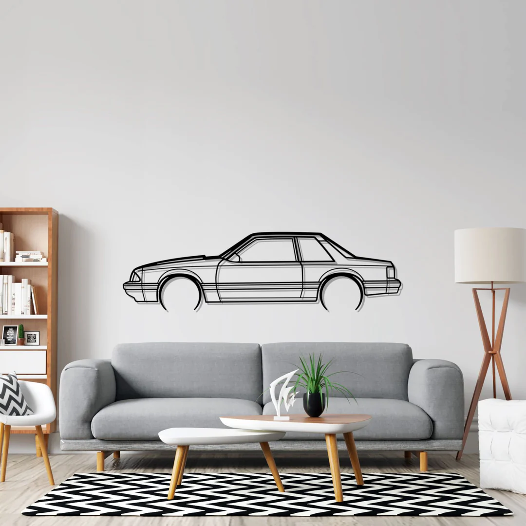 Mustang 1993 Notch back Detailed Silhouette Wall Art