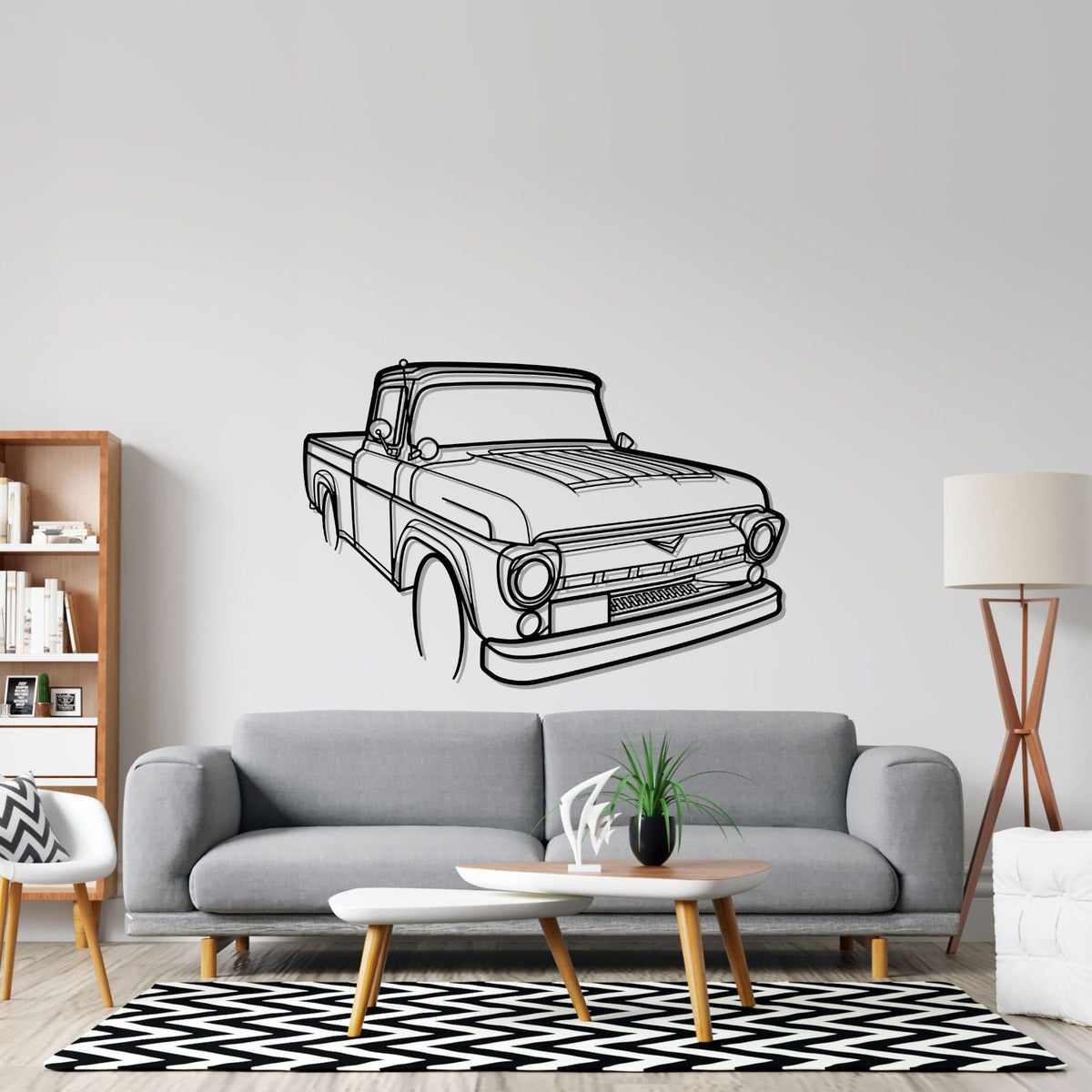 F100 1955 Angle Silhouette Wall Art