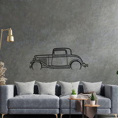 3 Window Coupe 1932 Detailed Silhouette Wall Art