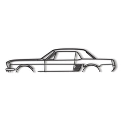 1967 Mustang Coupe Classic Silhouette Wall Art