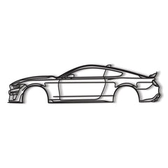 Mustang GT500 Detailed Silhouette Wall Art