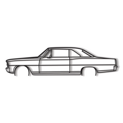 1966 Nova SS Detailed Silhouette Wall Art