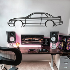 1990 Silvia S13 Detailed Silhouette Wall Art