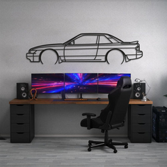 1990 Silvia S13 Detailed Silhouette Wall Art