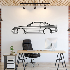 1990 Silvia S13 Detailed Silhouette Wall Art