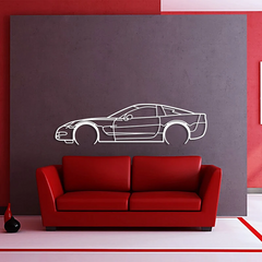 Corvette C5 Detailed Silhouette Wall Art