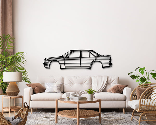 Mercedes 190E Silhouette Wall Art