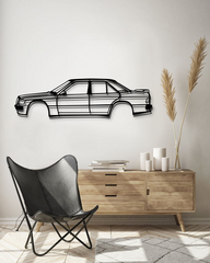 Mercedes 190E Silhouette Wall Art