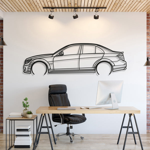 Mercedes C63 AMG 2009 Silhouette Wall Art