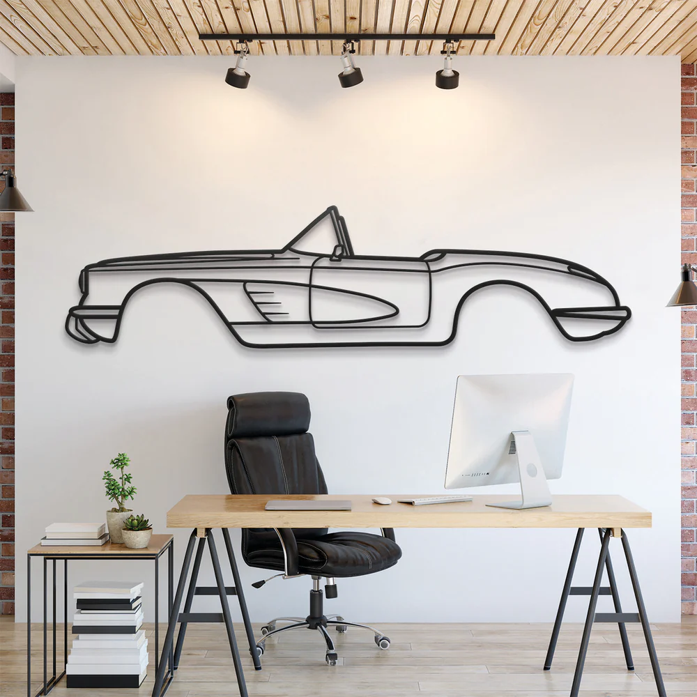 1960 Corvette Silhouette Wall Art