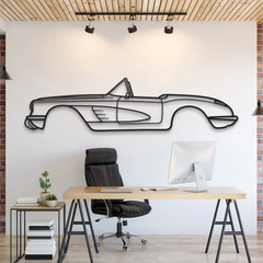 1960 Corvette Silhouette Wall Art