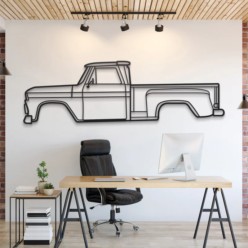 1965 C10 Stepside Pickup Silhouette Wall Art