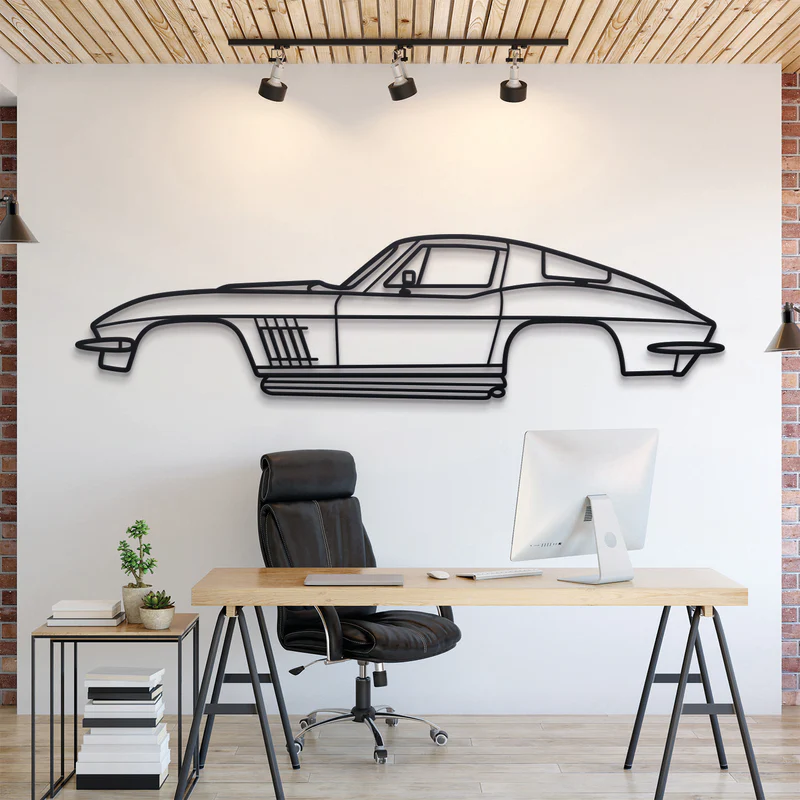 1967 Corvette Stingray 427 Silhouette Wall Art