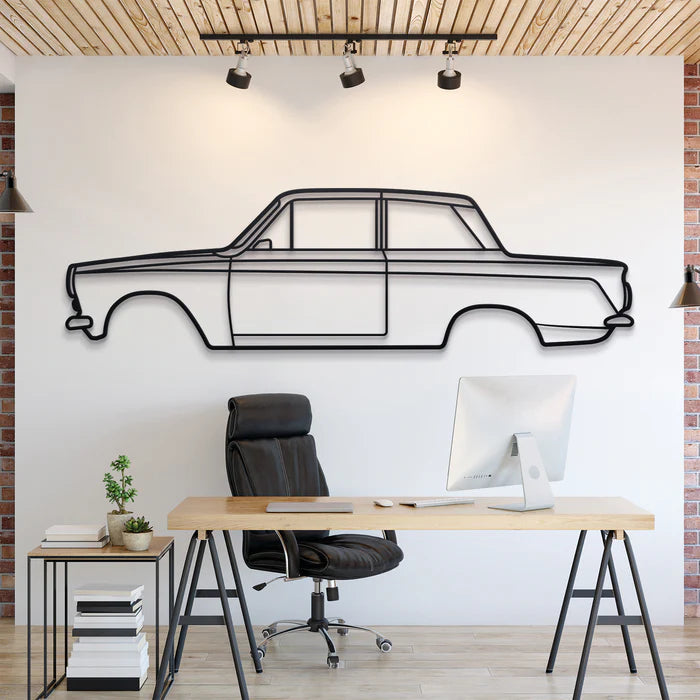 1966 Lotus Cortina Silhouette Wall Art