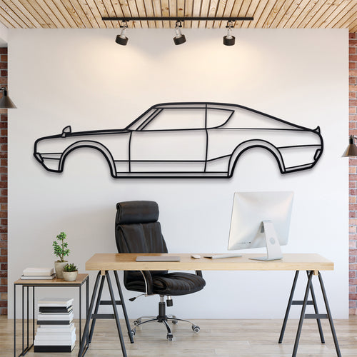 Nissan Skyline HT 2000GT-R 1973 Silhouette Wall Art