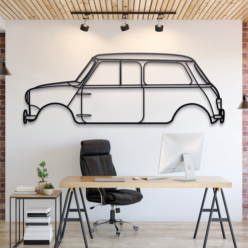 Mini Cooper S 1965 Silhouette Wall Art