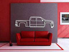 2007 Silverado 1500 2nd Gen Silhouette Wall Art