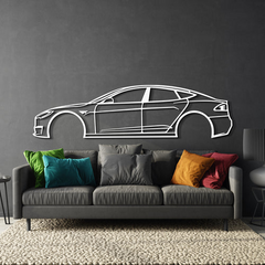 Tesla Model S Silhouette Wall Art